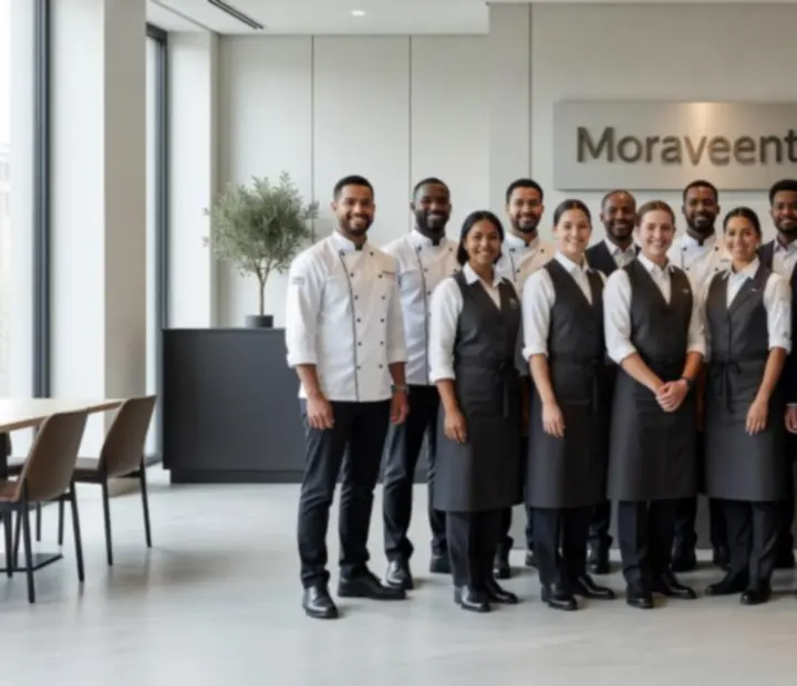 Tým restaurace Moraveento připravený přivítat hosty.